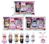 OBL10381492 - 7寸全身搪胶3D眼时尚萌娃娃带配件（2只装）