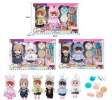 OBL10381493 - 7寸全身搪胶3D眼时尚萌娃娃带配件（2只装）