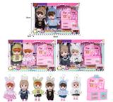 OBL10381495 - 7寸全身搪胶3D眼时尚萌娃娃带配件（2只装）