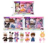 OBL10381496 - 7寸全身搪胶3D眼时尚萌娃娃带配件（2只装）