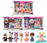 OBL10381499 - 7寸全身搪胶3D眼时尚萌娃娃带配件（2只装）