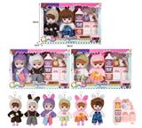 OBL10381501 - 7寸全身搪胶3D眼时尚萌娃娃带配件（2只装）