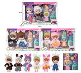 OBL10381502 - 7寸全身搪胶3D眼时尚萌娃娃带配件（2只装）