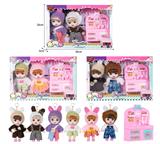 OBL10381504 - 7寸全身搪胶3D眼时尚萌娃娃带配件（2只装）