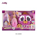 OBL10382956 - 安丽莉11.5寸实身娃娃南瓜马车 灯光声音 2粒AA 不包电(棕肤色 brown skin)