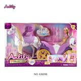 OBL10382962 - 安丽莉11.5寸实身娃娃电动马+灯光马车 (马蹄声) 4粒AA+2粒AAA 不包电(棕肤色 brown skin)