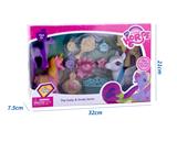 OBL10385094 - 新款礼盒装4只搪胶彩马带发夹吸塑配件