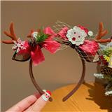 OBL10387173 - 咖色鹿角圣诞老爷爷发箍