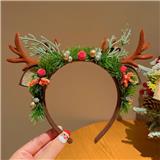 OBL10387176 - 咖色绿教绿色小草发箍