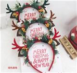 OBL10387177 - 绿色鹿角绿色小草发箍