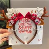 OBL10387183 - 咖角圣诞蝴蝶结雪花松茸款发箍