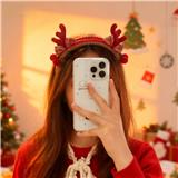 OBL10387203 - 毛绒鹿角网格蝴蝶结圣诞发箍