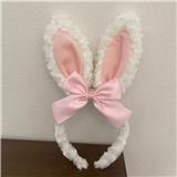 OBL10387221 - 粉织带结兔耳卡通毛绒发箍