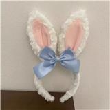 OBL10387222 - 蓝织带结兔耳卡通毛绒发箍