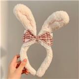 OBL10387231 - 白耳格子结卡通毛绒发箍