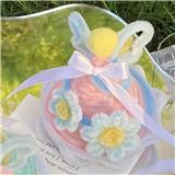 OBL10387245 - 粉色花朵蝴蝶发夹