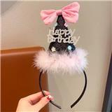 OBL10387287 - 黑色粉羽毛发箍