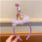 OBL10387299 - 紫色彩球帽发箍