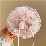 OBL10387305 - 粉格花边结蛋糕发夹