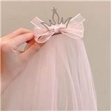 OBL10387314 - 粉王冠飘纱发夹