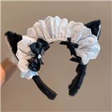 OBL10387342 - 黑猫耳花边毛绒发箍