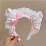 OBL10387343 - 白猫耳花边毛绒发箍