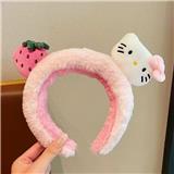 OBL10387358 - 粉草莓猫咪毛绒发箍