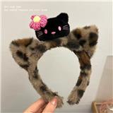 OBL10387362 - 豹纹花黑帽毛绒发箍