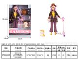 OBL10389770 - 新款时尚冬装11.5寸实身11关节芭比公主娃娃配帽子+滑板车+搪胶猫