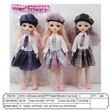 OBL10390043 - 【英文】12寸23光节30厘米 3D真眼实身JK服可爱萝莉娃娃戴帽子 多款混装