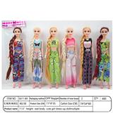 OBL10390072 - 【英文】11.5寸9关节29厘米 彩印眼实身长辫时尚芭比娃娃 多款混装