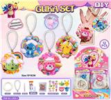 OBL10390704 - DIY咕卡奶油胶史迪仔皮卡丘草莓熊三眼怪手链花环套装