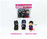 OBL10390717 - 3只装搪胶美国队长超人蝙蝠侠带哨