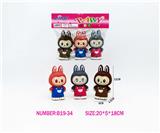 OBL10390719 - 3只装搪胶拉布布LABUBU带哨