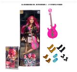 OBL10392749 - K-POP 猎魔女团真人版11.5寸12关节实身鲁米佐伊米cospiay朋克芭比带吉他，金貂卡片一张