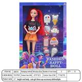 OBL10393328 - 【英文】11寸28厘米多关节 实身彩印眼 双马尾芭比娃娃+吸塑配件 多款混装