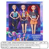 OBL10393329 - 【英文】11寸28厘米多关节 实身彩印眼 时尚芭比娃娃 三只装 多款混装