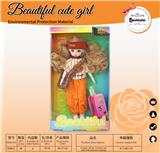 OBL10393342 - 【英文】12寸 30厘米 13关节 实身 3D漫画眼时尚卡通戴发带+斜挎包元气萝莉娃娃