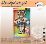 OBL10393343 - 【英文】12寸 30厘米 13关节 实身 3D漫画眼时尚卡通豹子连帽萝莉娃娃