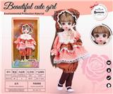 OBL10393350 - 【英文】12寸 30厘米 13关节 实身 3D漫画眼时尚卡通戴橙帽子萝莉娃娃