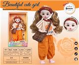 OBL10393351 - 【英文】12寸 30厘米 13关节 实身 3D漫画眼时尚卡通戴发带+斜挎包萝莉娃娃
