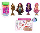 OBL10393537 - 第8代7寸实身黄金变色美人鱼凯莉主题。带皇冠发夹。梳子，镜子 3款混装