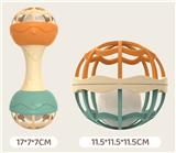 OBL10393868 - 软胶健身球+手摇铃(橙黄绿)混装