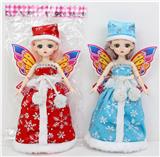 OBL10395410 - 12寸30厘米21关节实身3D真眼圣诞款萝莉娃娃+帽子+蝴蝶翅膀两款混装