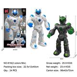 OBL10397236 - 银河战士电动声光步行机器人/模拟步行模式/手可以手动控制摆动/炫目灯光/音乐声效