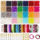 OBL10400870 - 6mm金/银珠+隔珠+8mm圆珠+线28格