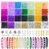 OBL10400874 - 4mm金银珠+6mm圆珠+隔珠+吊坠+圈线 28格