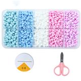 OBL10400876 - 4mm米珠+剪刀线10格