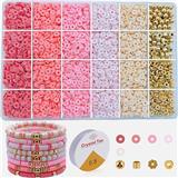 OBL10400903 - 6mm金珠+软陶+隔珠+线24格