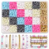 OBL10400926 - 软陶片+6mm金珠+隔珠+线 24格